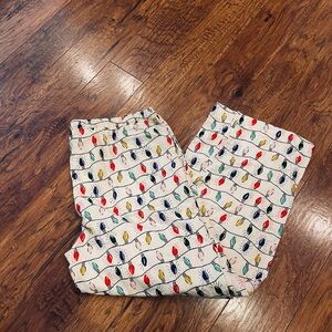 Hanna Andersson Multicolor Christmas Lights Flannel Pajama Pants Size XL